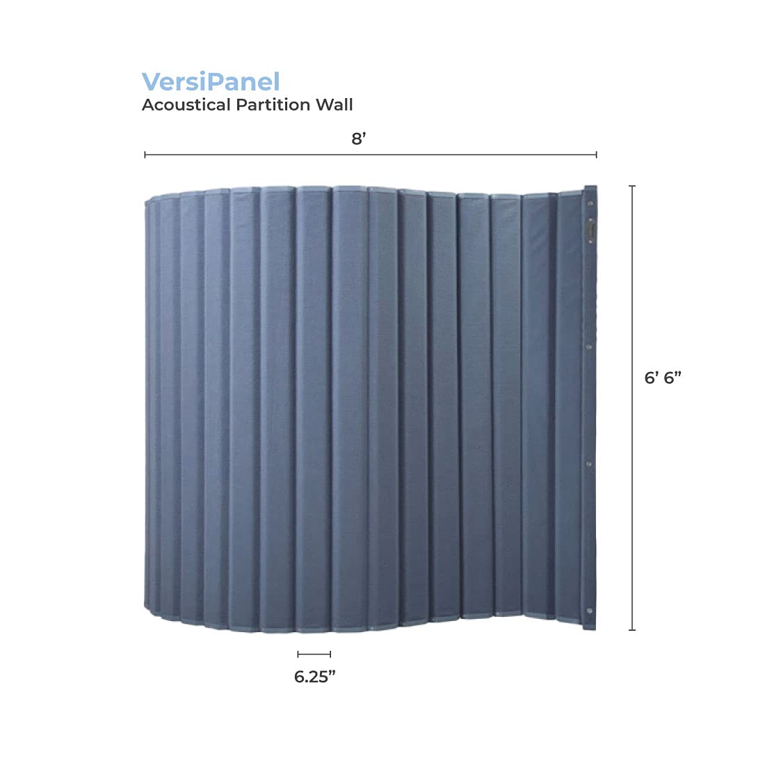 Versare VersiPanel Acoustical Partition Wall - Sound Panel Classroom Office Room Divider, Flexible Arrangement, Easy Roll-up Storage (Gray, 8'Wide x 6'6"Tall)