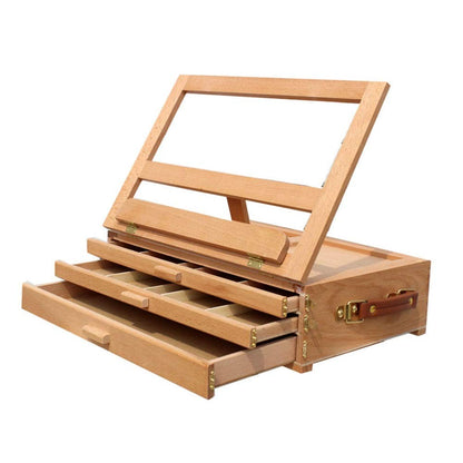 Easel Table Easels for Artists Wood Drawing Board Wooden Drawer Folding Oil Painting Box Portable Artists Craft Box