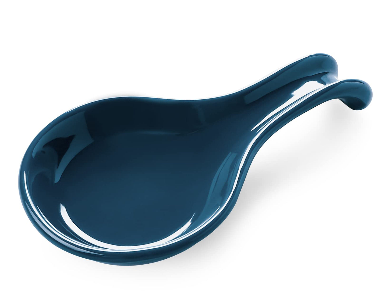 ONEMORE Spoon Rest for Stove Top, Extra Large Blue Ceramic Coffee Spoon Holder for Kitchen Counter, Heat-resistant Spatula Ladle Cooking Utensil Rest for Kitchen Decor