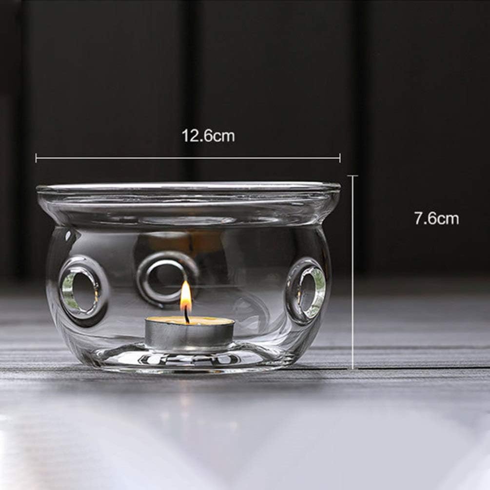 Hemoton Glass Teapot Warmer, Candle Holder Base for Tea Stove Heating Accessories