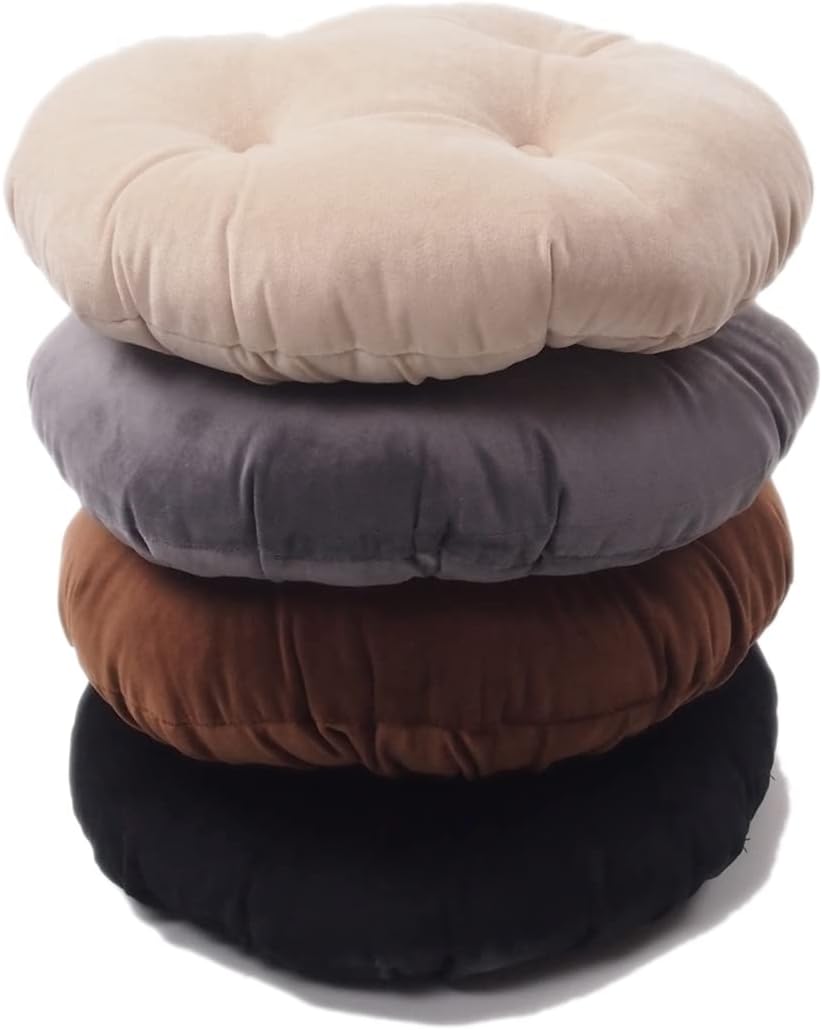 13 Inch Augld Bar Stool Cushion Soft Velvet Padded Round Stool Cover Velvet Black