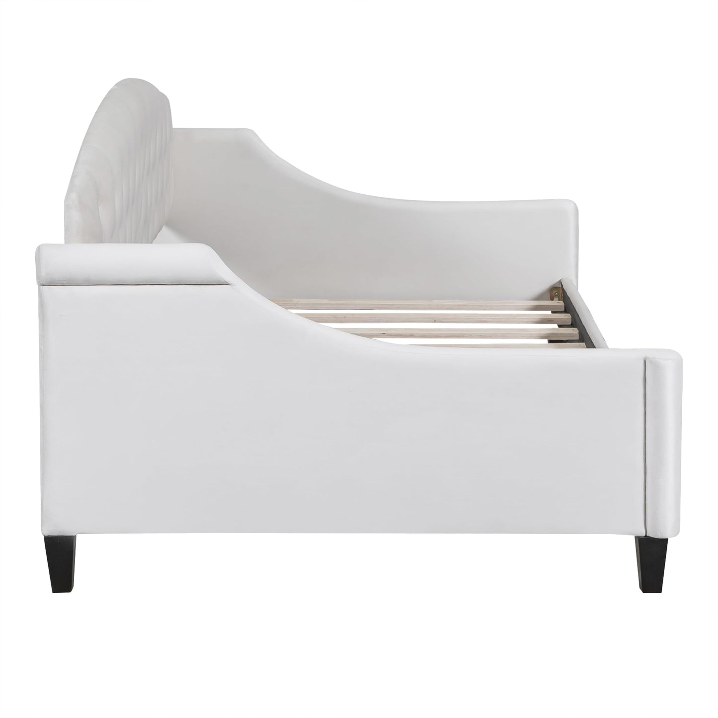 Merax Twin Size Modern Luxury Tufted Button Daybed, Upholstered Twin Daybed Frame, Sofa Bed for Bedroom, Living Room, Twin, Beige