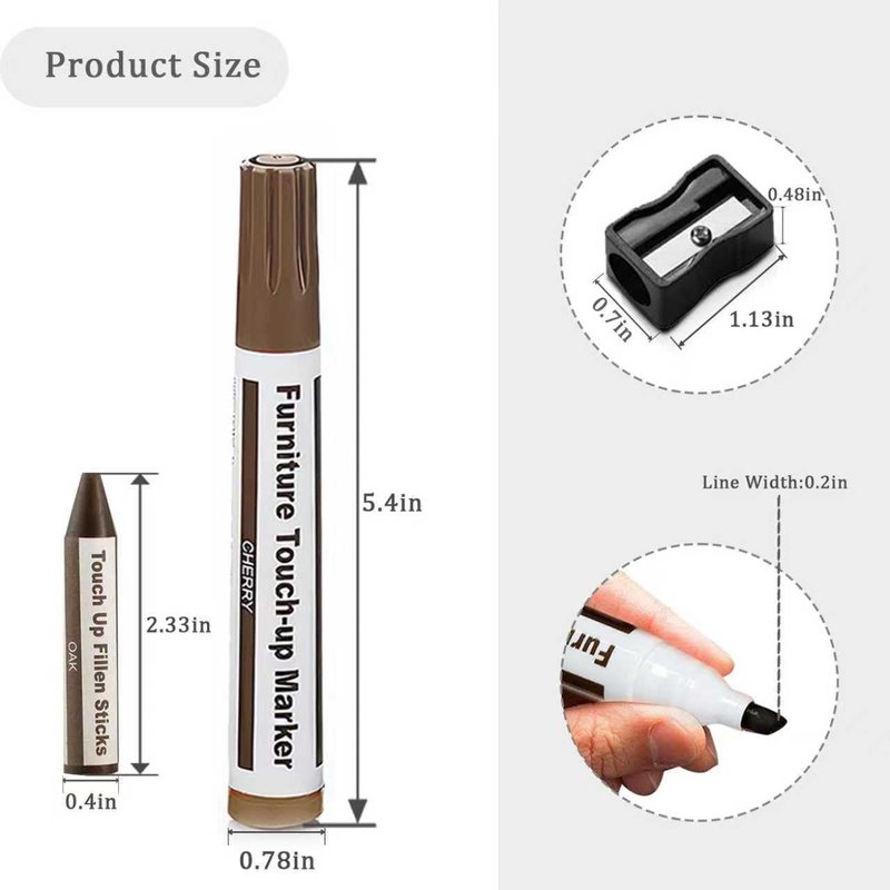 Flybunny Repair Pen Wooden Furniture Floor Scratch Repair Markers and Wax Sticks Set of 21 for Stains, Scratches, Wood Floors, Tables, Desks, Carpenters, Bedposts, Touch Ups, and Cover Ups