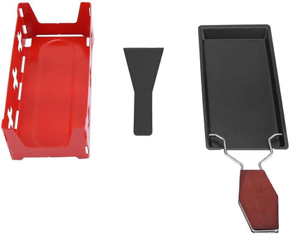 Portable Raclette Table Grill, Non-Stick BBQ Cheese Melt Pan with Foldable Handle for Home Kitchen Grilling Tool