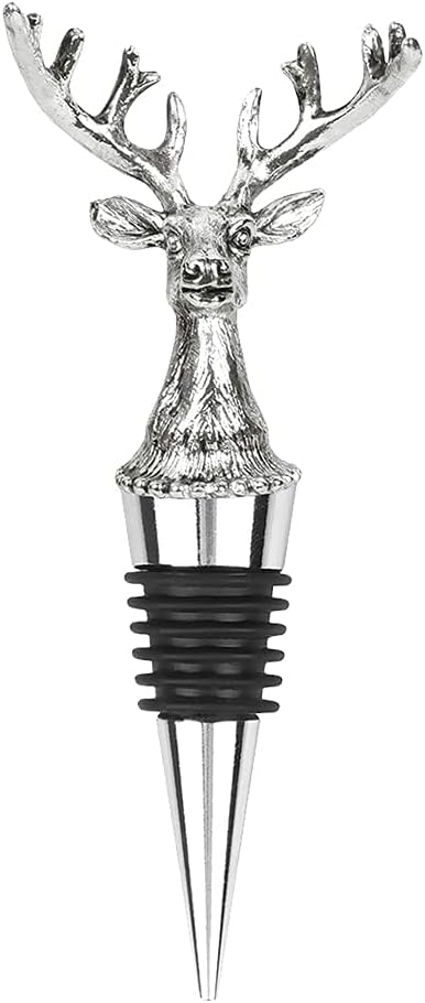 Wine Bottle Stopper with Airtight Seal, Decorative Deer Stainless Steel Antlers for Wine & Beverage