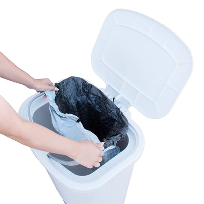 Glad Premium 20 Gallon Trash Can - Plastic Kitchen Waste Bin with Odor Protection of Lid, Stainless Steel Step On Foot Pedal and Garbage Bag Rings, Black