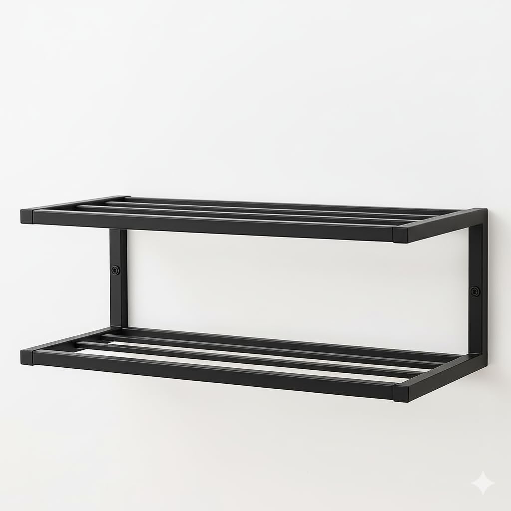 CULTURE LABELS 2 510 Wall Mounted Shoe Rack - Modern Tier Shoe Hanger with Easy Minute Assembly - Space Saving Stylish