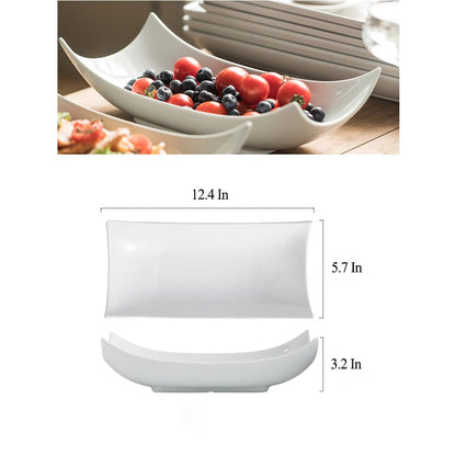 Gomakren Serving Platters Serving Bowls Set Turkey Serving Platter Porcelain Serving Dishes For Entertaining Special Curved Deep Large Mothers Day Thanksgiving Dishes Gifts Set of 3 White 12 Inch