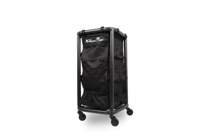 Multipurpose Rolling Janitorial Cart – Ideal for Garage Organization, Car Detailing, Laundry Room/Home Cleaning – Compact Utility Cart on Wheels w/Steel Frame, Organizer & Black Bag – Matte Black