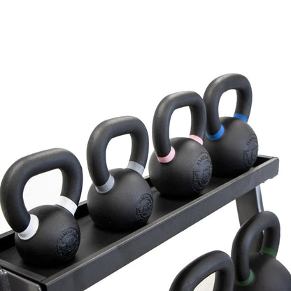 Technical Knock Out 3-Tier Kettlebell Rack | Perfect for Any Home Gym | Black Kettle Bell Weight Stand | Keep Your Workout Area Clean & Safe