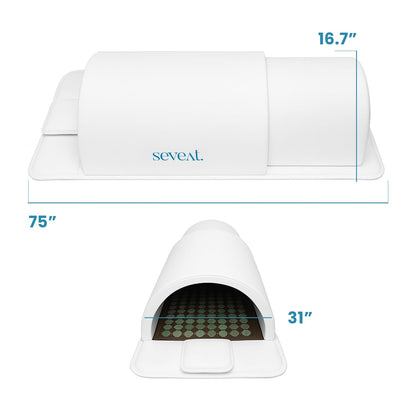 Seveat Portable Infrared Sauna Dome | 1300W Power | Near-Zero EMF | Full-Body Dry Sauna with Therapeutic Jade Stones | Home Wellness & Relaxation (White)