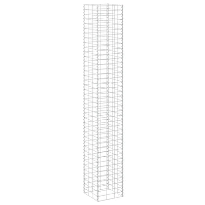 Foknhdi 3-Pack Large Silver Gabion Raised Garden Bed 78.7 in Tall Rust-Proof Iron Planter Box for Outdoor Patio, Balcony & Courtyard