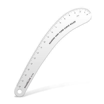 Kearing 18 inch French Curve Ruler, Hip Curve Ruler for Pattern Making, Vary Form Curve Ruler Aviation Quality Aluminum Fashion Designer's Ruler for Sewing, Quilting, Design