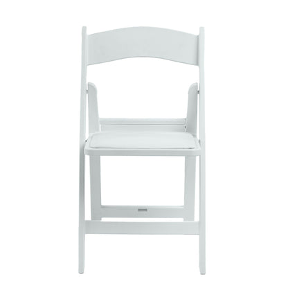 Real Relax White Resin Folding Chairs with Cushion - Comfortable Foldable Plastic Chair - Stackable Chairs with Padded Seats - Indoor/Outdoor Chairs for Events, 600lbs Capacity(10 Pack)