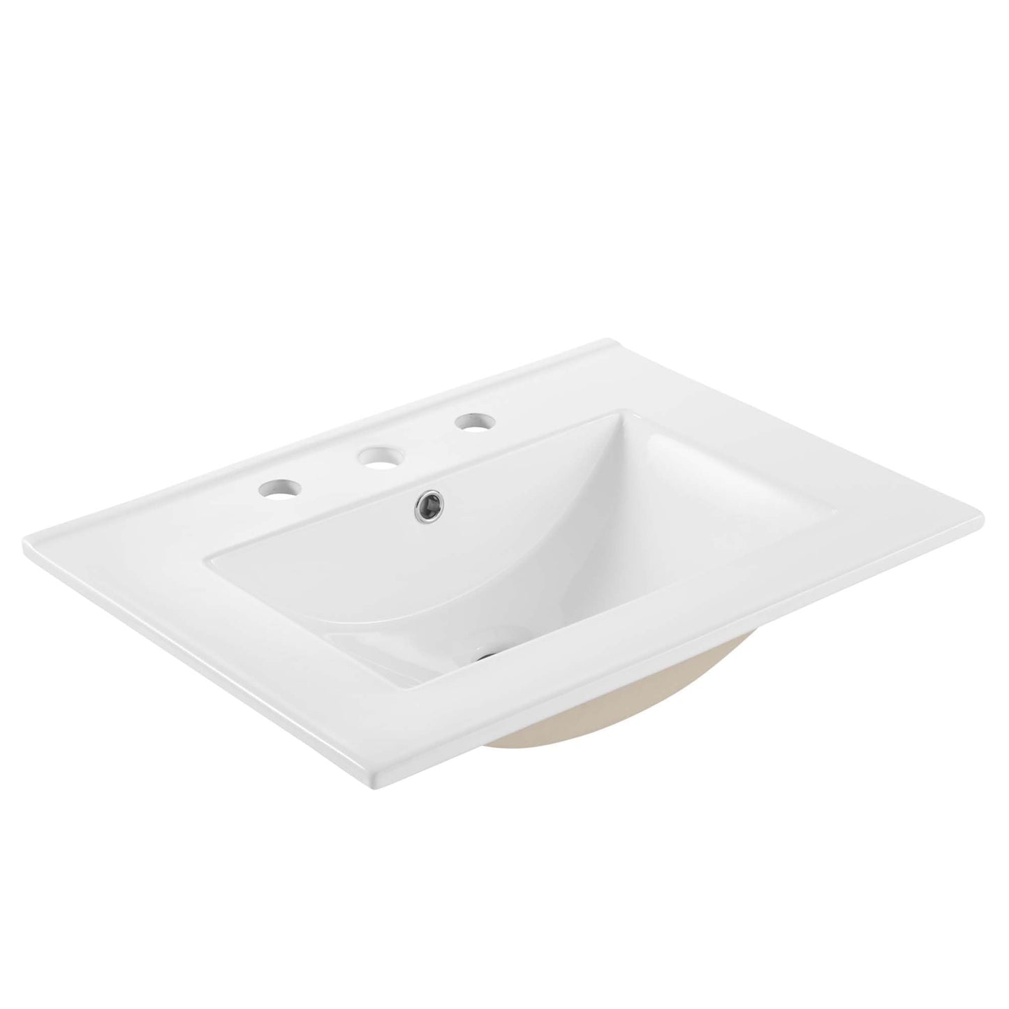 Modway Render 62 Inch Mid-Century Modern Floating Bathroom Vanity with Double Sink in Walnut White – Wall-Mount Vanity with Storage Cabinet and Dual Ceramic Sinks