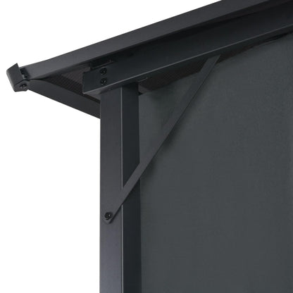 Gazebo with Curtain Aluminum 9.8'x9.8' Black, UV-Proof PC Roof, Outdoor Patio Canopy Tent for Events Outdoor Structures