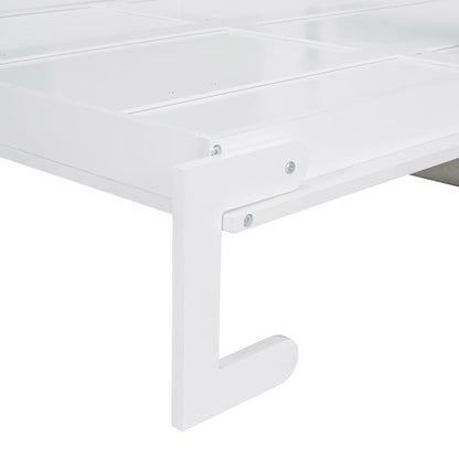 Ball & Cast Murphy Bed Full Size Wall Bed with Sofa,can be Folded,Multifunctional Wood Hideaway Cabinet Bed Frame,Slat Support,Save Space,for Apartment,Guest Room,White
