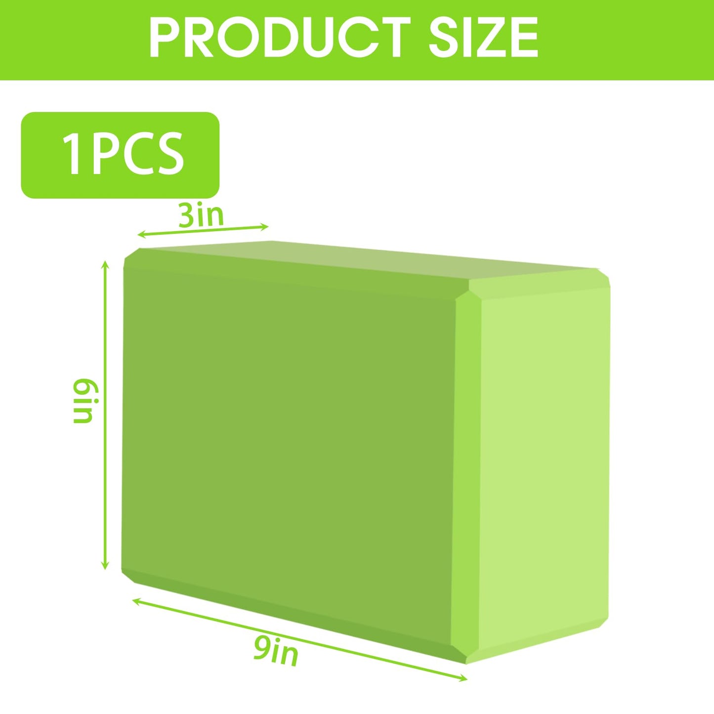 Yoga Block - Supportive Latex-Free Eva Foam - Soft Non-Slip Surface with Beveled Edges for Yoga, Pilates, Meditation - Yoga Accessories for Stability, Balance, Deepen Stretches