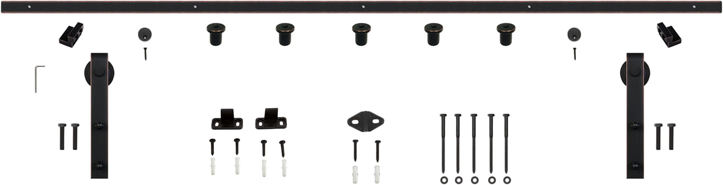 Miseno MBDH0005X78 78-3/4" Bent Strap Barn Door Hardware Kit - Oil Rubbed Bronze