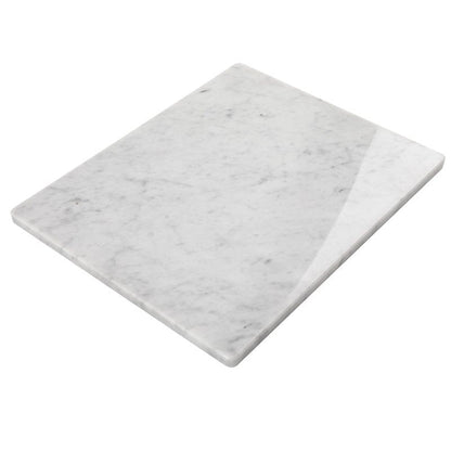 Lovdeco Carrara Marble Cutting Board 20x16 Inch, Pastry Board For Kitchen, Large White Marble Slab Gift With Non-Slip Feets, 1 Piece
