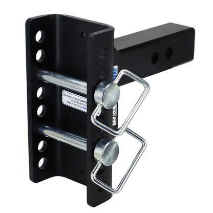 Shocker XR Adjustable Channel Pintle & Ball Hitch, Fits 2" Hitch Has 2-5/16"Ball 1" Rise/7" Drop