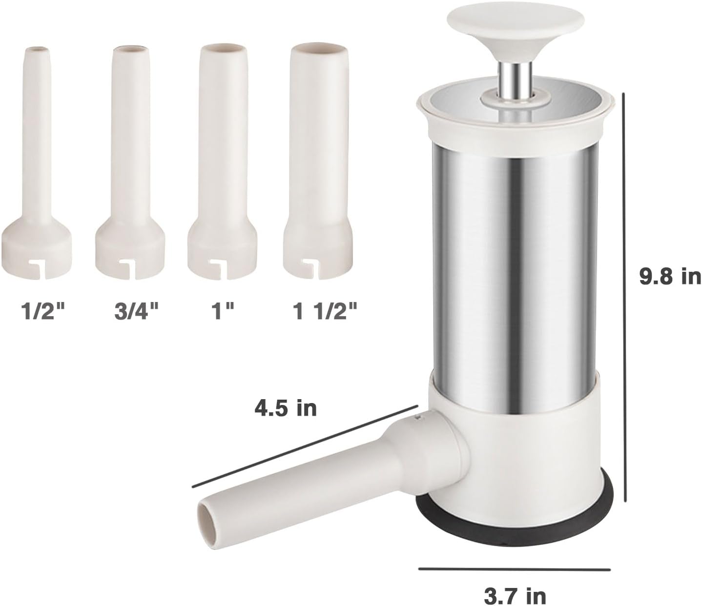 2.2-Pound 4 Nozzles Manual Sausage Stuffers, Household Vertical Sausage Makers with Stuffing for Homemade Sausage