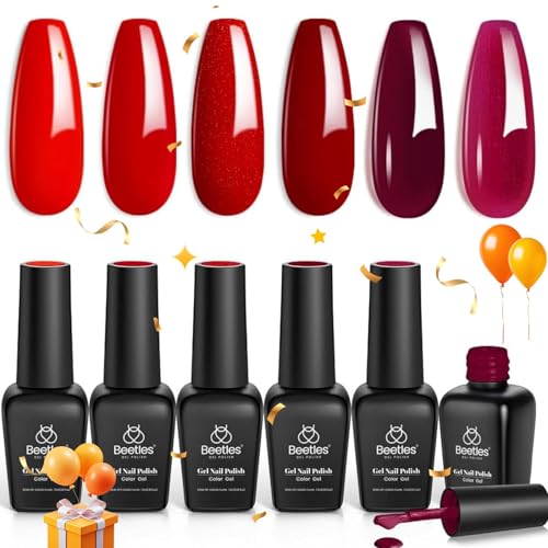 Beetles Halloween Gel Nail Polish Set – Wicked Mystic 8 Colors Gel Polish Kit, Gold Silver Black Green Blue Cat Eye Purple Red Glitter with Nail Art Accessories UV LED Soak Off Manicure Gift for Women
