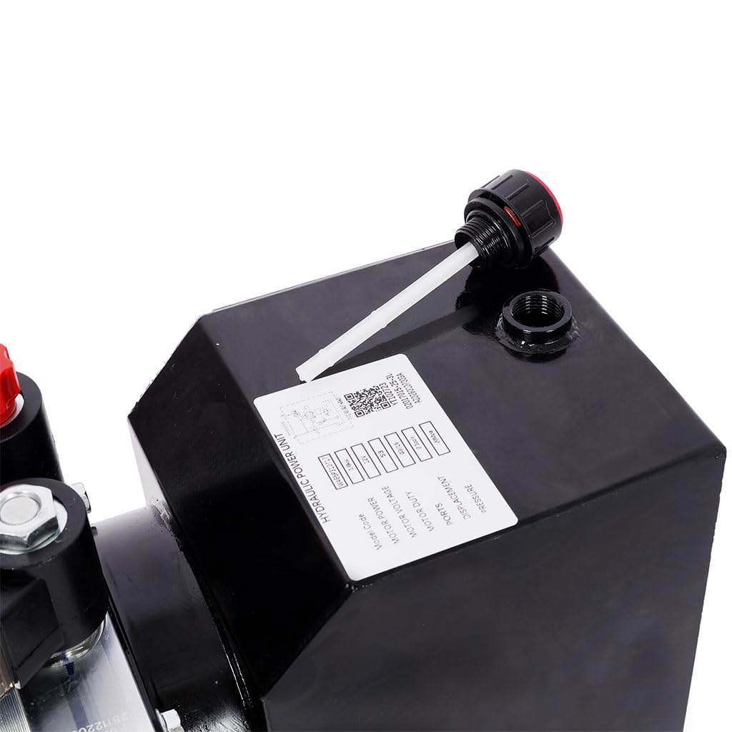 12V DC Hydraulic Power Unit Double Acting Pump, 3HP Hydraulic Pump with Steel Reservoir, 2950 PSI Max Pressure, 16.4 Ft Control Cable, Hydraulic Power Pack for Dump Trailer, Lift Gate, Log Splitter