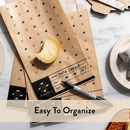 45-Pack 6.25 11 Formaticum - Cheese Storage Bags - x Wax Paper Bags to Keep Cheese or Charcuterie Fresh - Professional