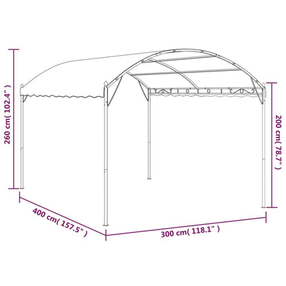Large Gazebo Taupe and Black, Polyester Fabric Steel Frame, 157.5x157.5x102.4in Outdoor Canopy Tent for Patio, Garden, Event Outdoor Structures