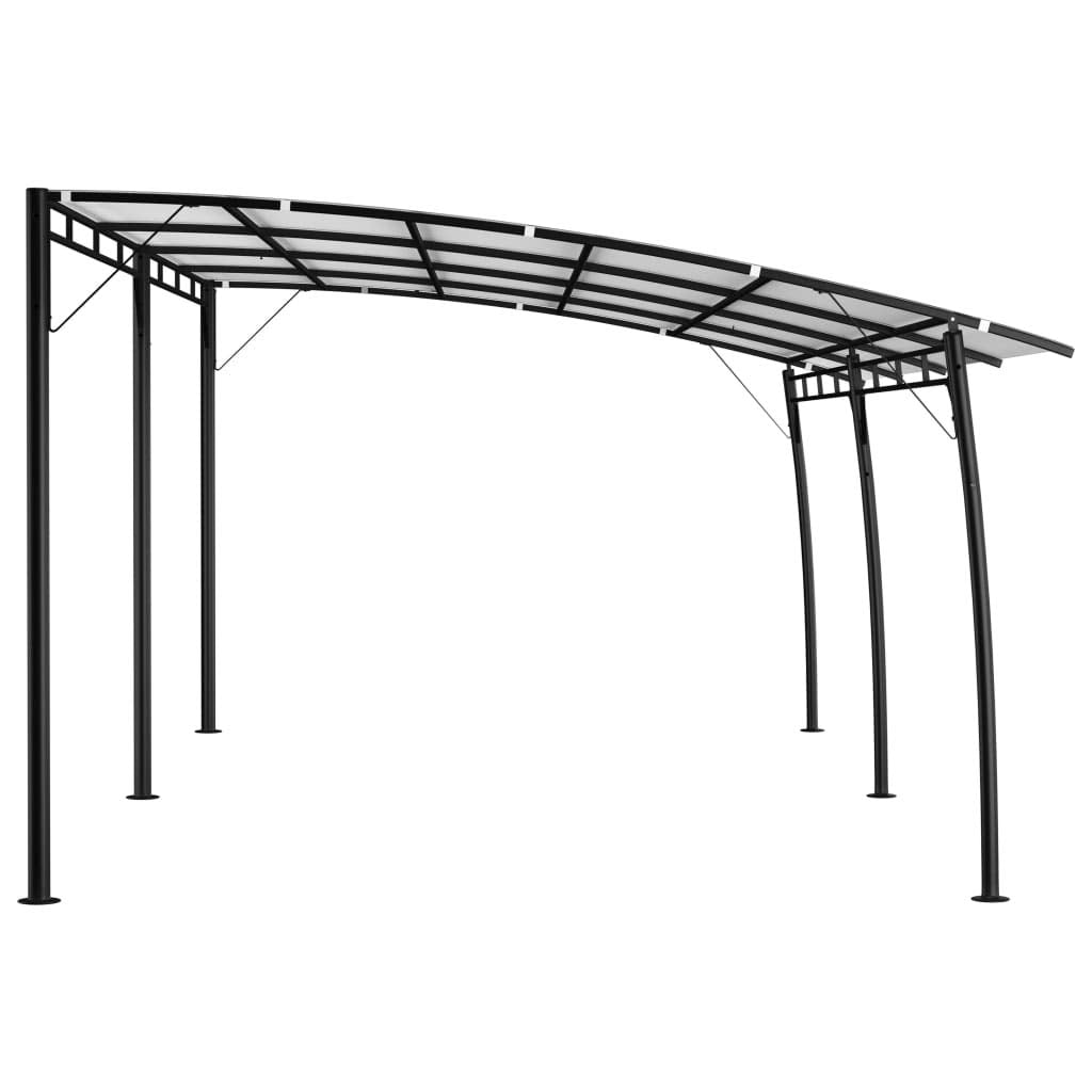 Rectangular Sunshade Awning, Cream Powder-Coated Steel Frame, 20x10 ft, 100% Polyester Canopy, UV Protection for Patio, Garden, Outdoor Events Outdoor Structures