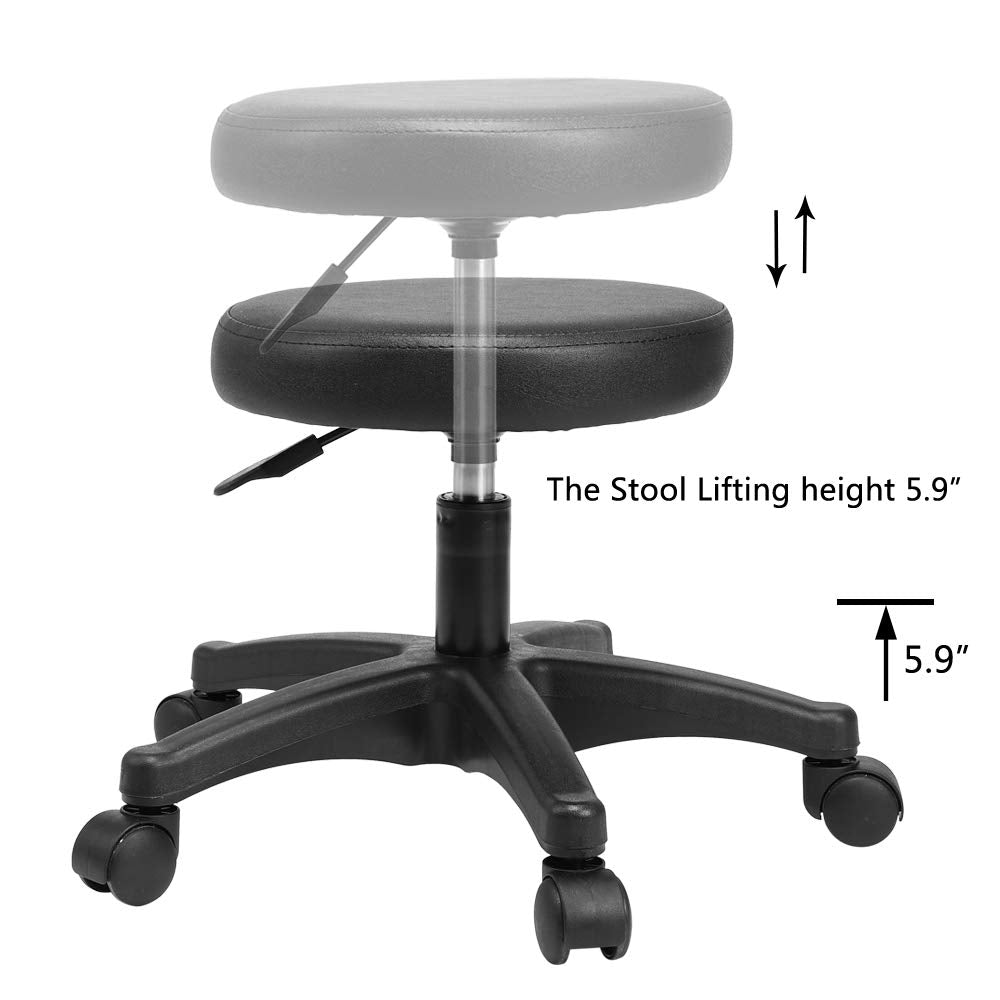 COZYSWAN Massage Salon Chair Bed Adjustable 3-Section Massage Table Facial Esthetician Bed, Spa and Salon Facial Chair, Tattoo Chair with Hydraulic Stool for Beauty Parlor Household, Black
