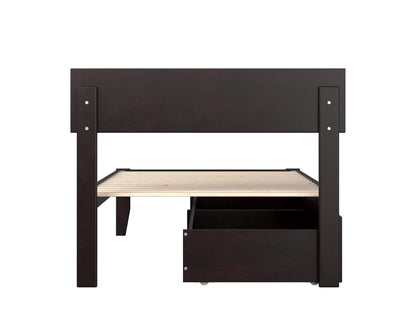 AFI, Boston Twin XL Platform Bed with 2 Underbed Storage Drawers, Espresso