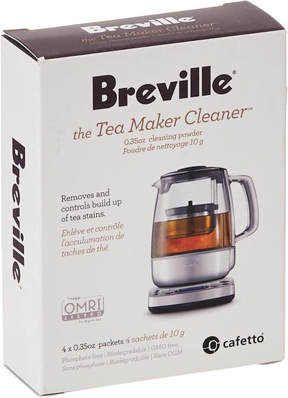BTM100 4 Pack Breville Revive Organic Tea Maker Cleaner, Kettle Cleaning Powder
