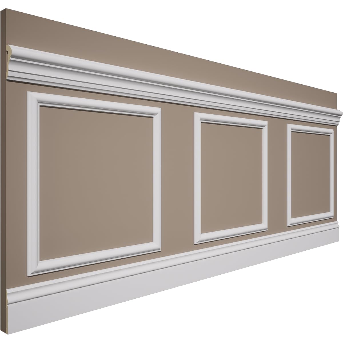 94 1/2"L (Adjustable 36"H to 40"H) Ashford Square Panel Traditional Wainscot Paneling Kit