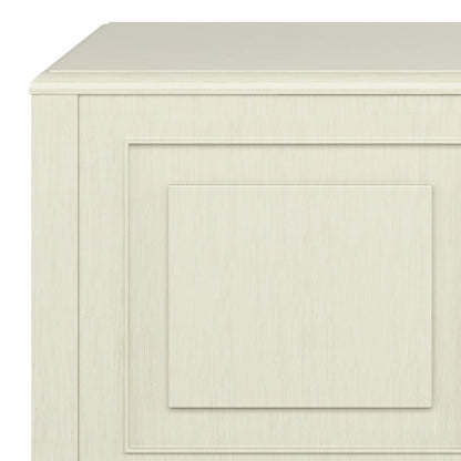 SIMPLIHOME Connaught Storage Bench - 51 inch Wide Solid Wood Trunk Bench in Antique White, Traditional Bench for Entryway with Lift-Up Lid and 3 Hidden Compartments