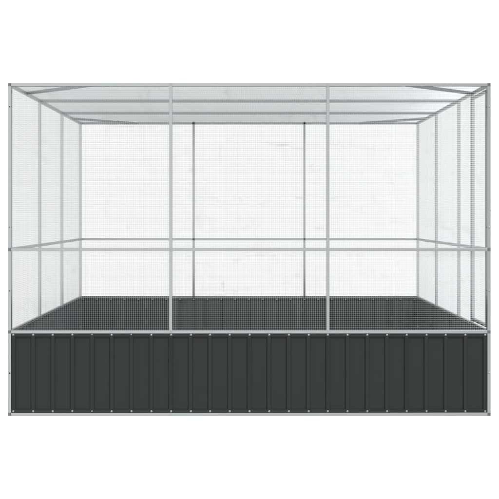 Logeirevo Galvanized Steel Large Flight King Bird Cage, Steel Outdoor Aviary, Outdoor Indoor Large Bird Cage Aviary Pet House for Cockatiels African Parakeets, 122.4"x120.9"x83.5",-522