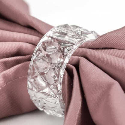 Factory Direct Craft Set of 12 Crystal Look Acrylic Napkin Rings for Table Decor