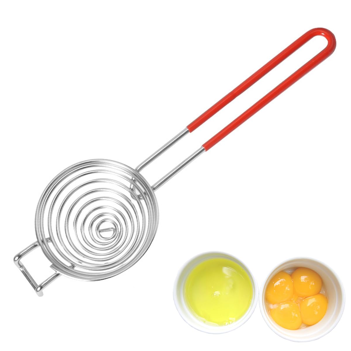 Egg Separator Food Grade Stainless Steel Egg Yolk White Separation Tool 2Pcs