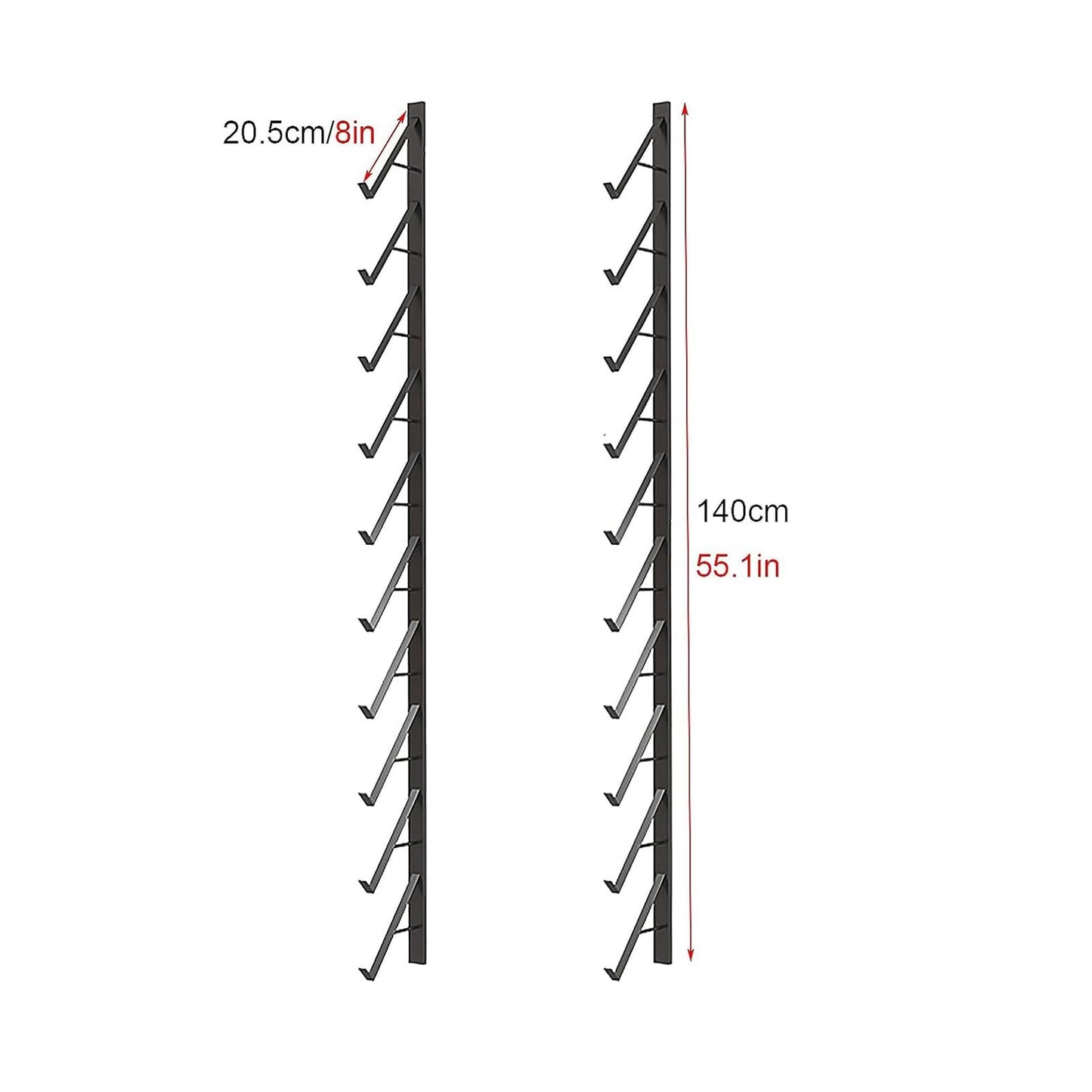Floor Tile Sample Rack,Wall Mounted Tile Sample Display Rack - 10 Tier Metal & Wooden Storage Holder, Heavy Duty Floating Shelf for Retail Stores, Ceramic & Floor Tiles (White 20.5x140cm)
