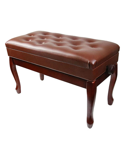 EliteBloom Piano Bench with Genuine Leather Cushion and Elegant Horseshoe Stool Legs Keyboard Bench Piano Stool, 10Cm Height Adjustable, 76 X 36 X 48-58Cm,