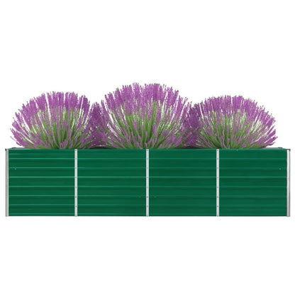 Foknhdi Green Galvanized Raised Garden Bed 126x126x30.3 in Large Metal Planter Box for Outdoor Patio Lawn Herb or Vegetable Gardening