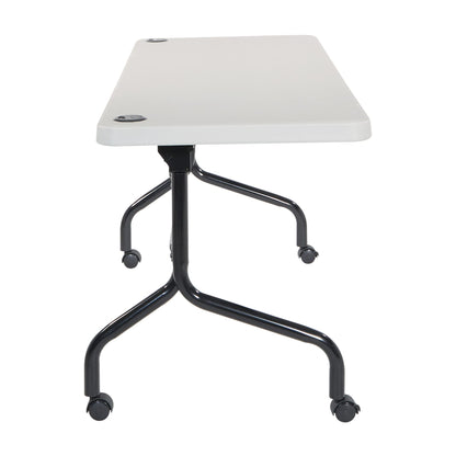 Office Star Resin Multipurpose Flip Training Table with Locking Casters for Home and Office, 5 Feet