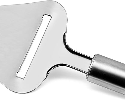 Cheese Slicer Stainless Steel - Heavy Duty Plane Cheese Cutter, Shaver, Server for Semi-Soft, Semi-Hard Cheese
