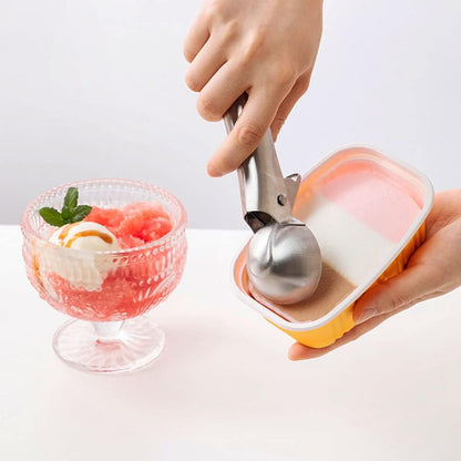 TONGNENGLIU Frozen Ice Cream Scooper Stainless Steel, Cookie Scoopwith Trigger Heavy Duty Metal Icecream Scoop,Cookie