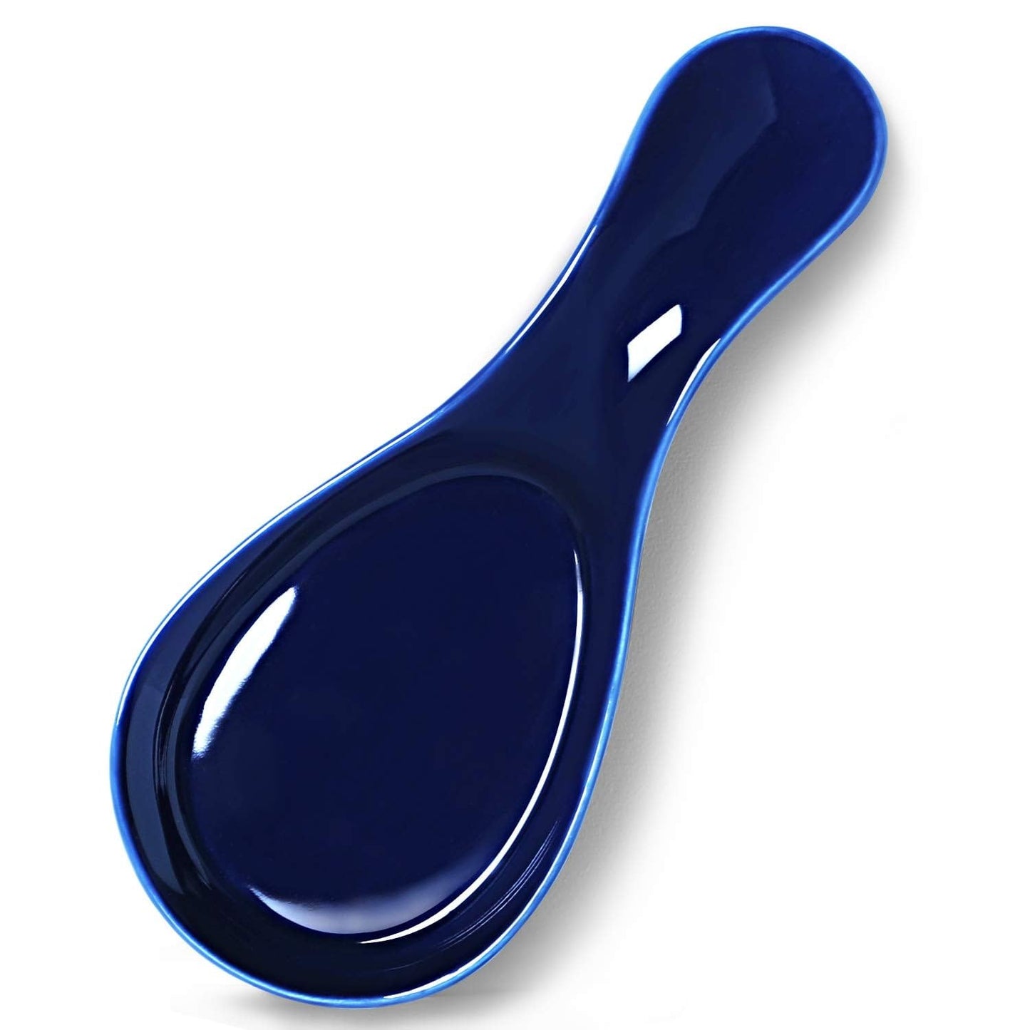 GDCZ Porcelain Spoon Rest - Large Spoon Holder Utensil Rest for Kitchen Counter Stove Top, Navy