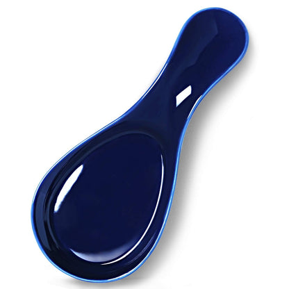 GDCZ Porcelain Spoon Rest - Large Spoon Holder Utensil Rest for Kitchen Counter Stove Top, Navy