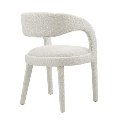 Modway EEI-6562-IVO Pinnacle Boucle Upholstered Dining Chair Set of Two, Ivory