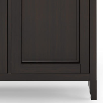 SIMPLIHOME Amherst 60-inch Wide Solid Wood 3-Door Storage Cabinet in Hickory Brown, Transitional-Style Buffet Sideboard for Living Room, Dining Room or Entryway