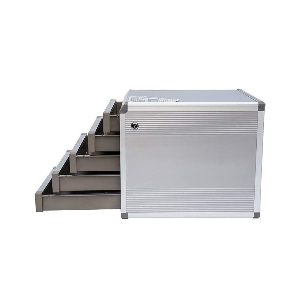 IIPOSAQQ Desktop Drawer Sorter 5 Drawers with Lock Safety Cabinet Storage Cabinet- Sliver(Size:12.6in14.4in11.92in) File Cabinets